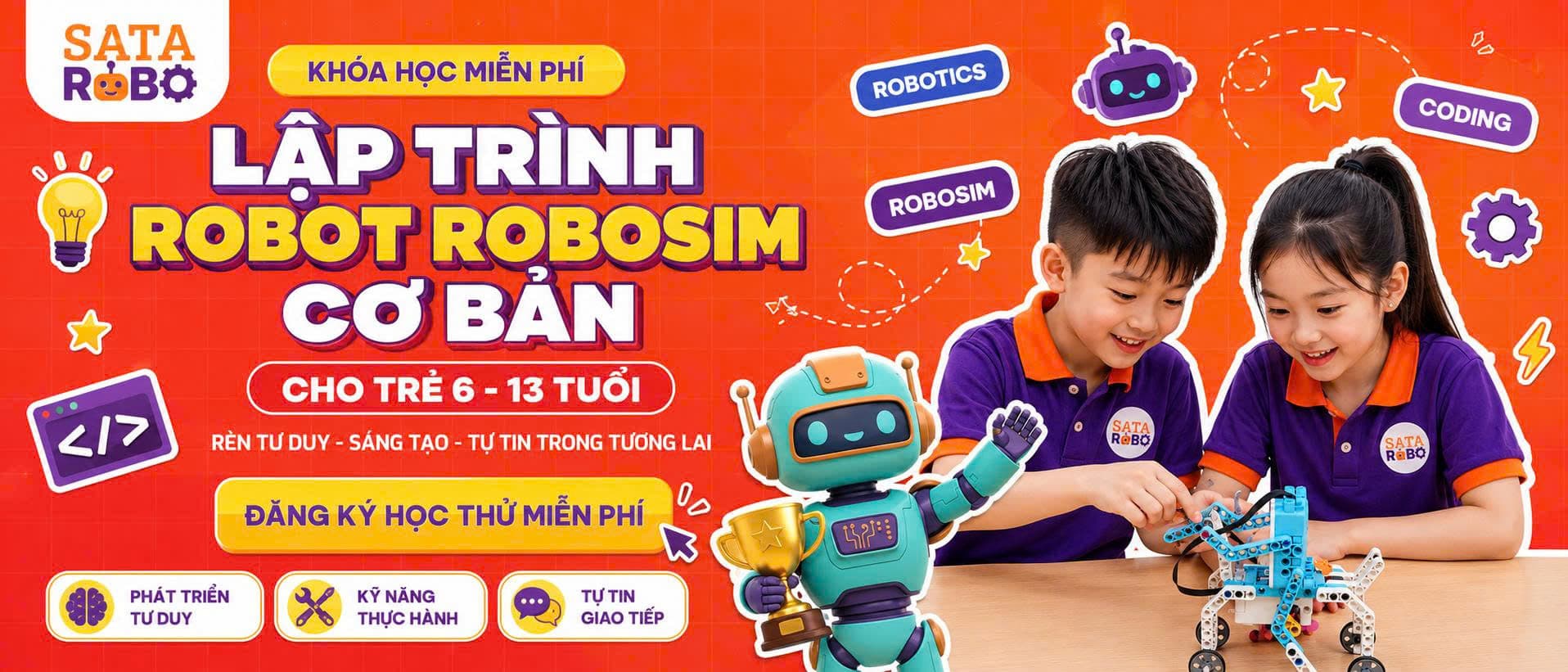 Lập trình Robot RoboSim cơ bản cho trẻ 6–13 tuổi — Sata Robo